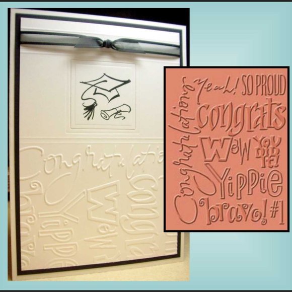 Cuttlebug 4” x 6” CONGRATS embossing folder - Picture 1 of 7